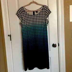 Worthington Ombré Houndstooth Short-sleeve Dress